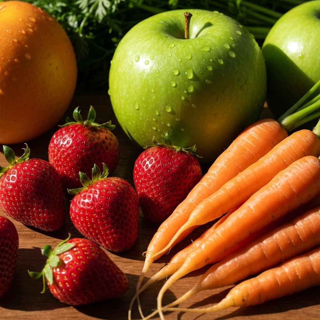 Colorful antioxidant-rich foods